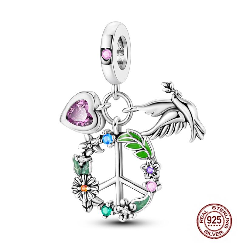 92 Styles Original Copper Green Series Cactus Avocado Clover Charms Bracelet Pendant Diy Clip Beads Women'S Jewelry