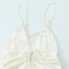 2025 Spring New Women's Slim Sexy Silk Satin Spaghetti Strap Dress with Hollow Design