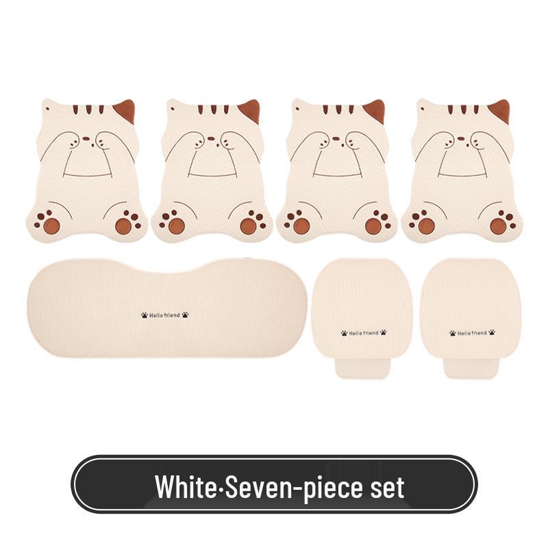 Cartoon Cute Girl Shy Cat Car Seat Cushion for All Seasons, Fits Volkswagen Golf, Bora, Sagitar, Tharu.