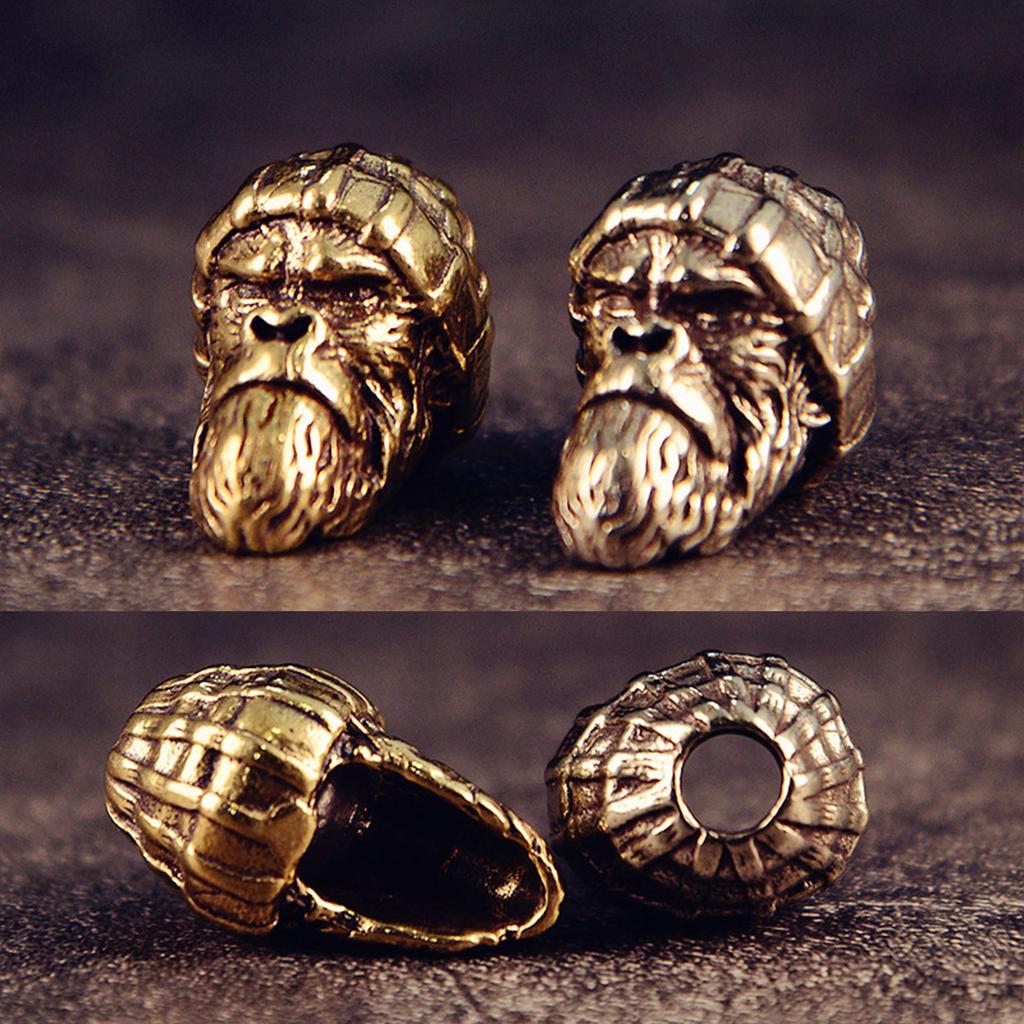 Handmade Brass Gorillas Pendant with Woolen Hat Keychain Accessories Jewelry Making Component for Fashion Enthusiasts