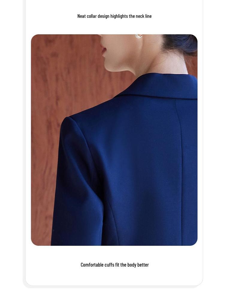 Yumeiya Elegant Professional Suit Set - Spring Thick Style Waist-Slimming Long-Sleeved Workwear Uniform.