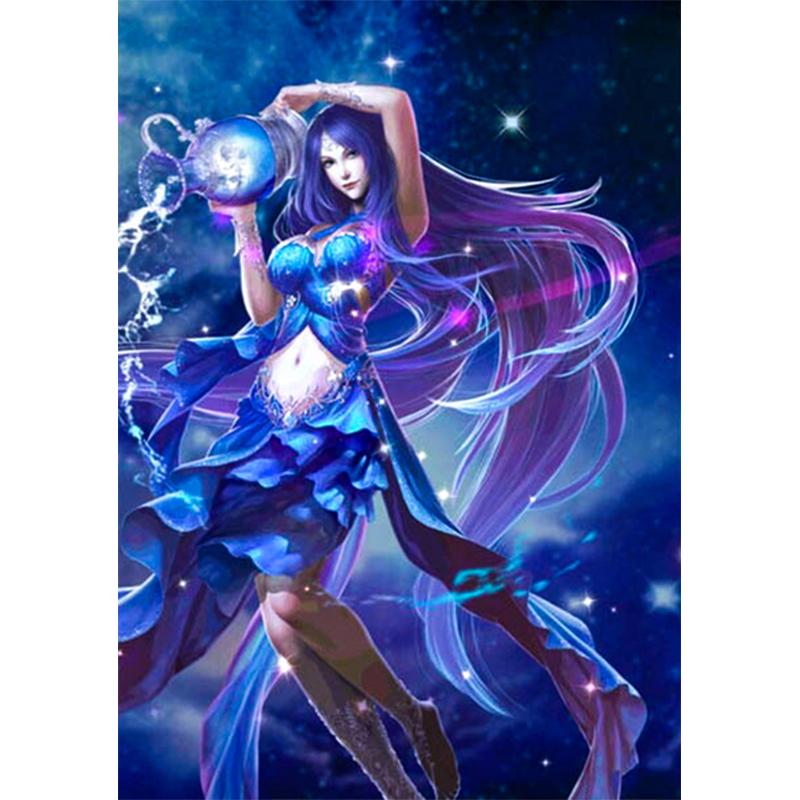 5D Diy Diamond Painting Cartoon Woman Cross Stitch Kit Full Round Drill Embroidery Mosaic Art Picture Of Living Decor