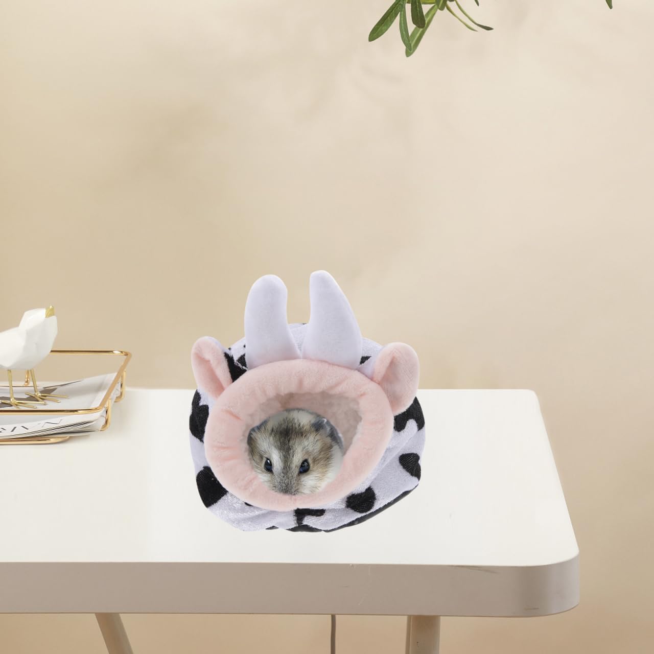 Warm Rat House Hamster Hide Cabin Hedgehog Bed Fluffy Guinea Pig Nest Guinea Pig Hideout Fluffy Hamster Cabin Rat Hammock Stuffed Cow Hamster Nest