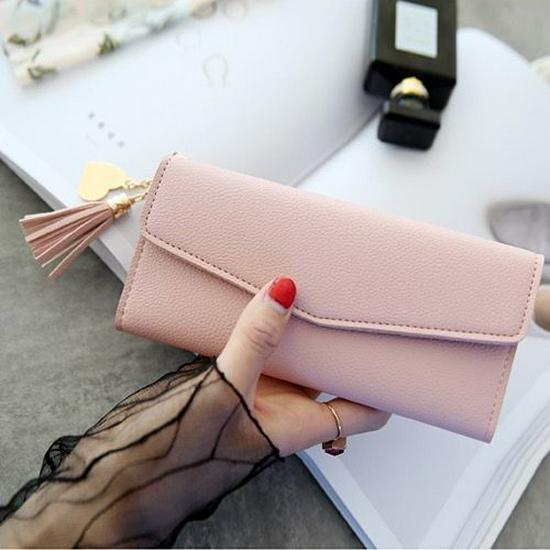 Korean Style Women's Long Clutch Wallet with Multi-Card Slots and Coin Purse