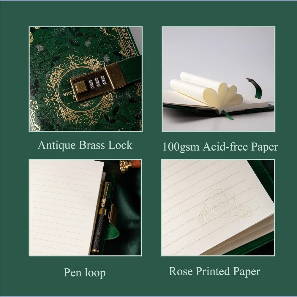 Kombinační zámek Osobní plánovač Organizéry PU Kůže Zápisník Diář A5 Zápisník Dívky