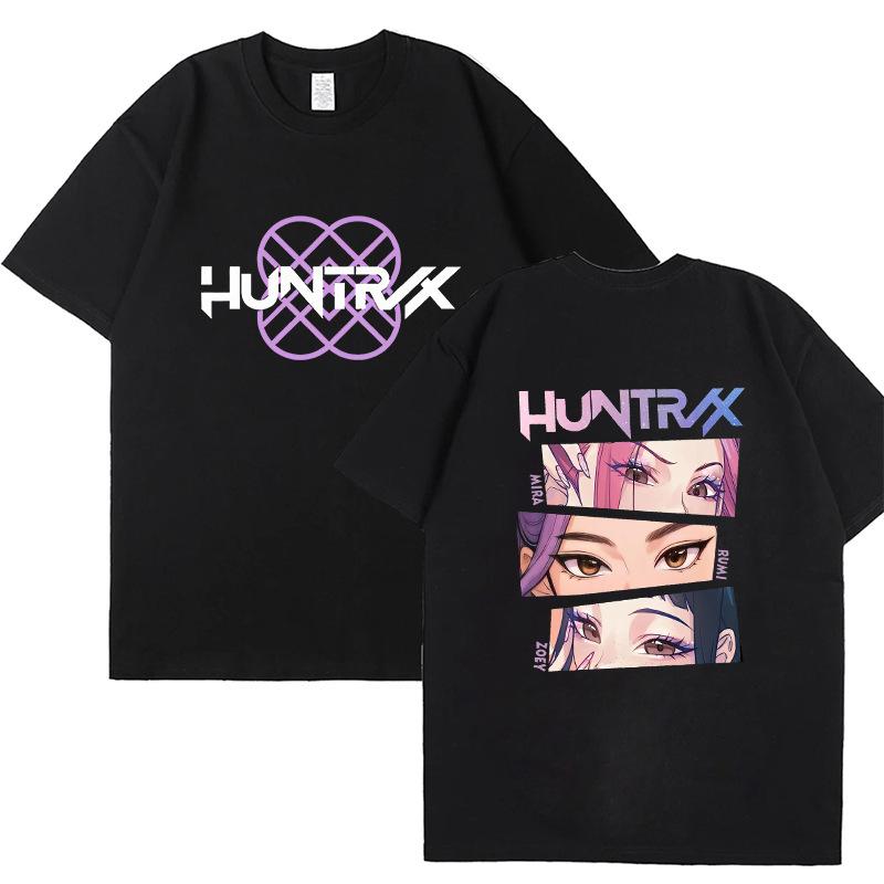 Kpop Korean Wave Witch Hunt Trendy Double Sided Printed T-shirt Round Neck Short Sleeve 5984