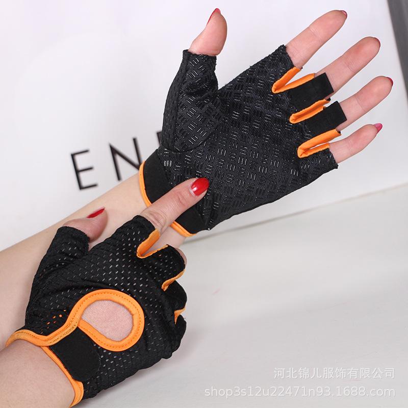 Half-finger Gloves Men's Fitness Gloves Couple's Mesh Breathable Outdoor Cycling Sports Gloves Women's Hair