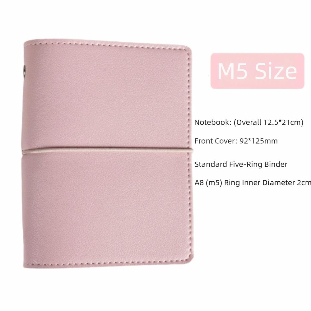 5-Ring Binder Mini Loose-leaf Notebook Faux Leather Zipper Binder Notebook  Photo Collection