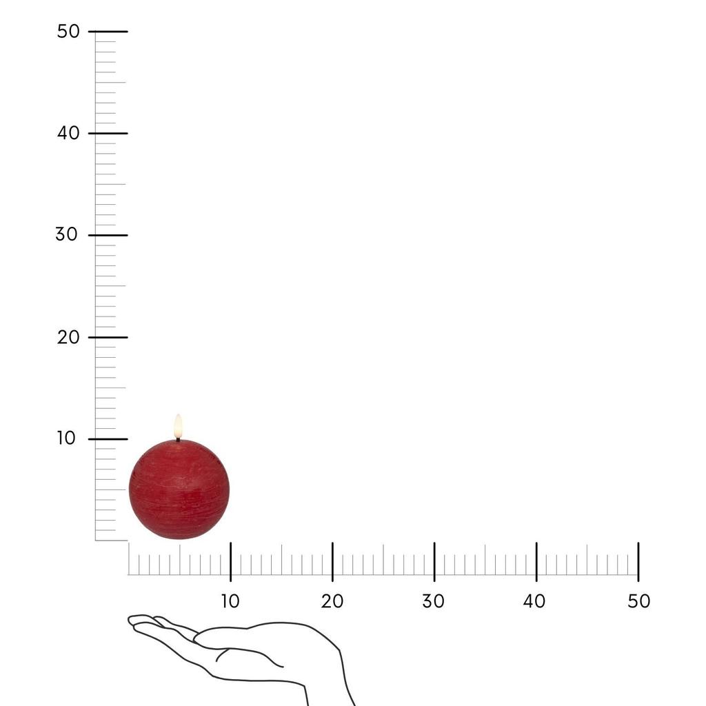 Molia Led Ball Candle Red 10Cm