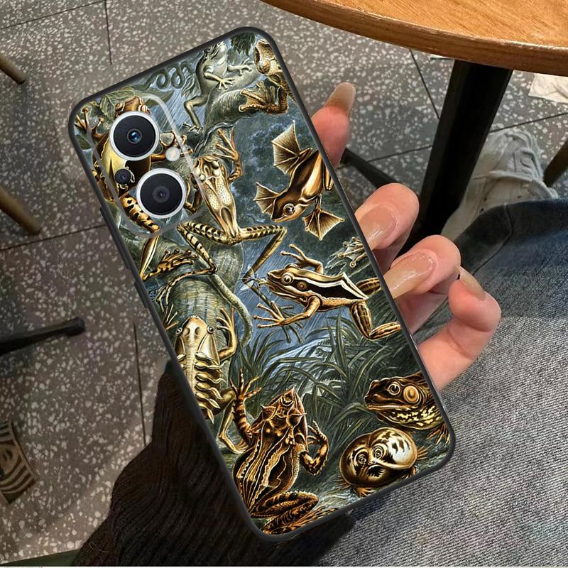 Vintage Retro Frog Mushrooms For OPPO Reno 10 11 12 13 14 Pro 7 8 Lite 8T 11F 12F 13F 14F OPPO Find X8 X9 X5 X6 Pro Case