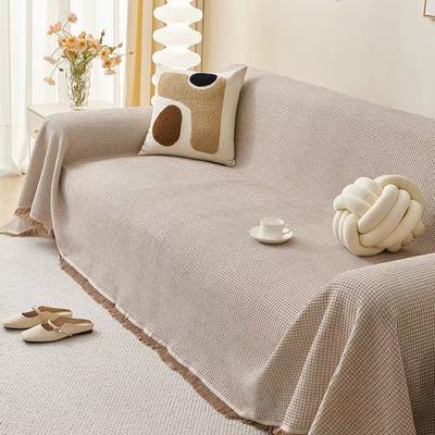 Solid Color Cotton Thread Blanket Simple Cushion Ins Wind Sofa Cover Double-Sided Available  Four Seasons Fashion Lunch Blanket