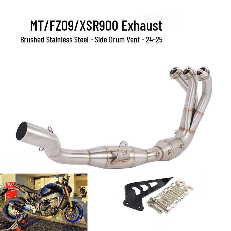 New Front Bend Exhaust Pipe for 2021-2025 MT09/FZ09 Motorcycles