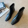 888-8 French 2025 new autumn and winter retro fashion boots rear zipper fleece thin thick heel short boots women