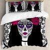 Gothic Skull Flower Three-Piece Digital Printing Bedding