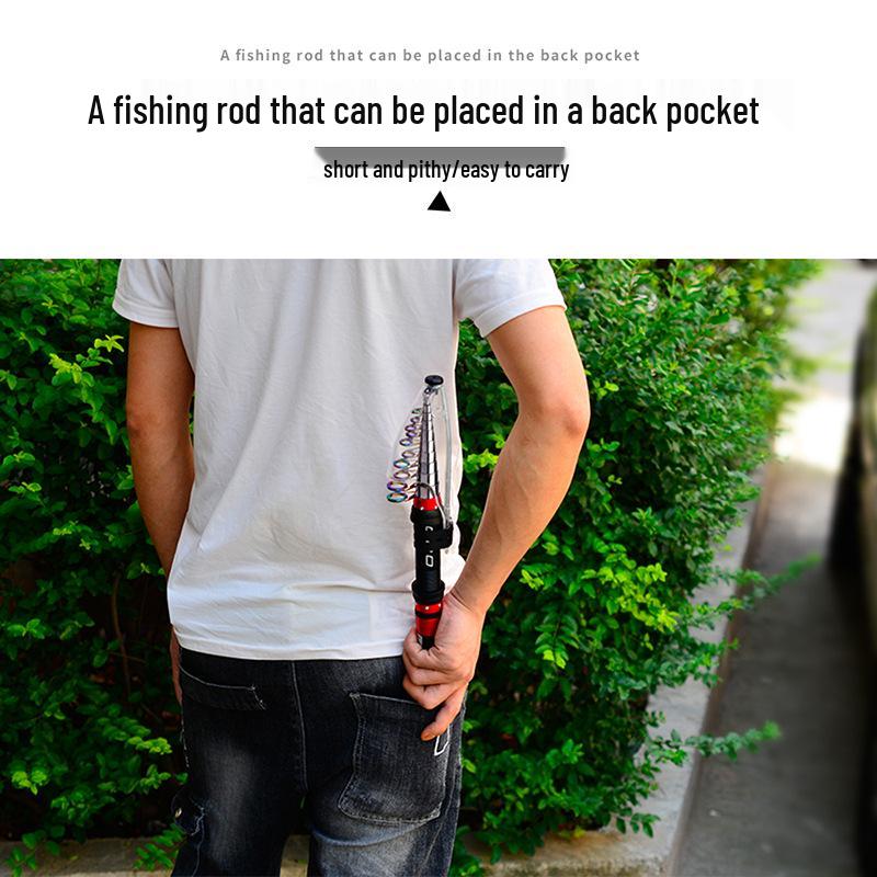 Lansetă Compactă de Mare din Carbon - Lansetă Ultra-Scurtă pentru Pescuit Sub Stâncă pentru Pescuit la Mare și din Barcă.