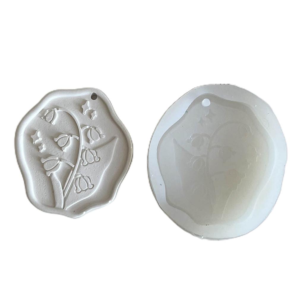 Flower Carved Resin Mold with Hole for DIY Art Craft Hanging Decorations Soap Gypsum Ornaments Valentine Gift Home Decor