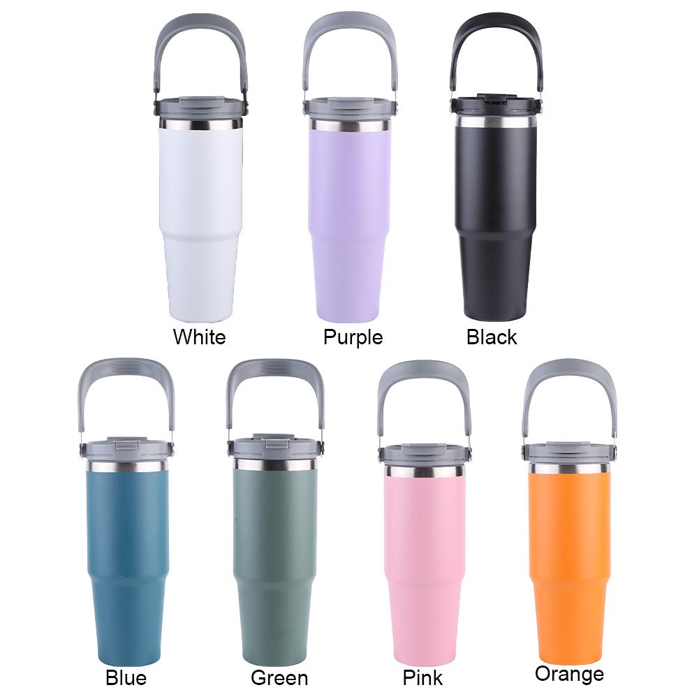 30oz Vacuum Insulated Cup with Handle Double-Layer Insulated Cup Stainless Steel Portable Water Cup for Cold Hot Beverages
