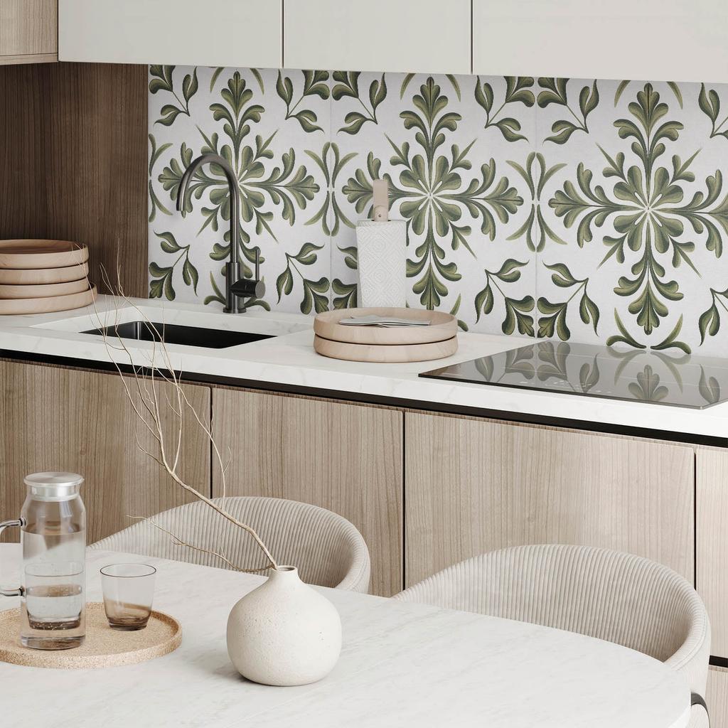 Self-Adhesive Vinyl Panel for a Teenager's Room 100x50 cm Plant Pattern on the Background