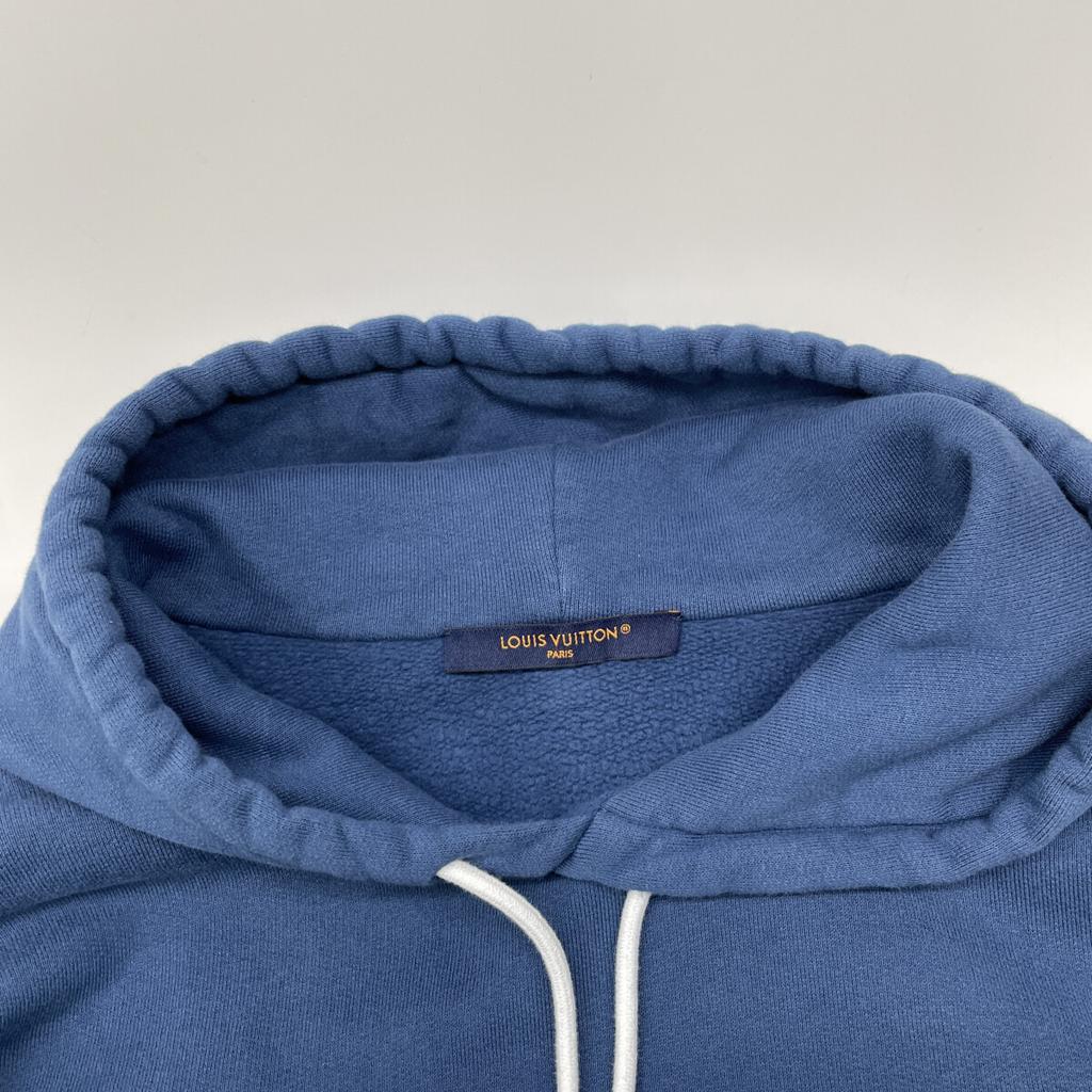 LOUIS VUITTON RM232Q IHN HNY56W 23AW Blue Signature Logo Oversized Fleece-Lined Parka tops XL blueUsed