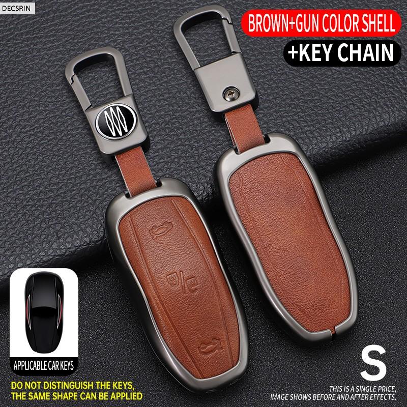 Zinc Alloy+ Leather Car Smart Key Cover Case Shell Fob for Tesla Model 3 Model Y S Key Shell Bag Holder Protector Accessorie