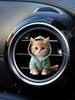 1PC Hoodie Kitten Finished Ventilating Clip Car Decoration Aromatreatment Acrylic Accessories