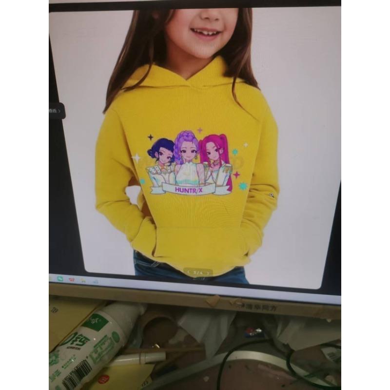 

K-pop Охотники на демонов Huntrix Детское худи Харадзюку Пуловер с длинным рукавом Детские топы K-pop Толстовка Охотники на демонов для девочек мальчиков 150