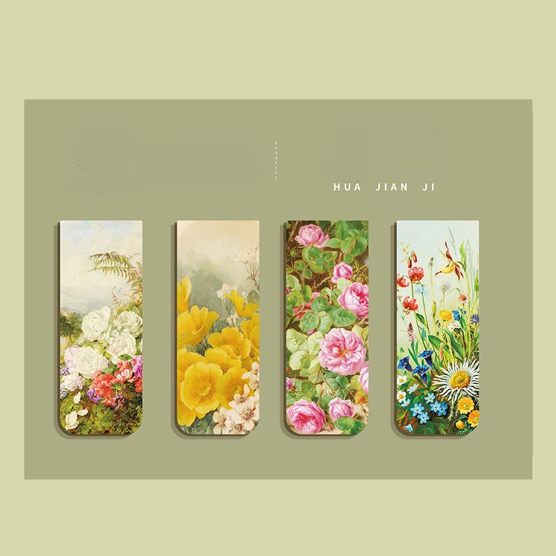 2/4/5 Stück/Set Chinesisches Retro Lesezeichen Bambus Lotus Kran Landschaft Lesezeichen für Lehrergeschenk Vintage Ästhetisches Magnetisches Lesezeichen