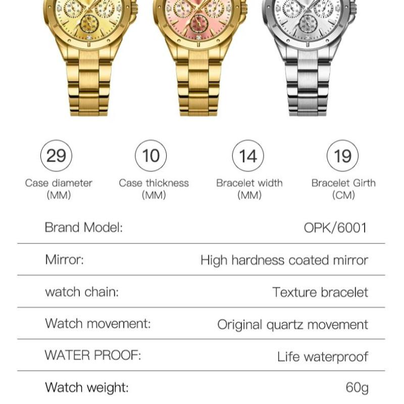 OPK Women Watch Fashion Brand Quartz Watch Waterproof Luminous Multifunctional Chronograph Watch For Women
