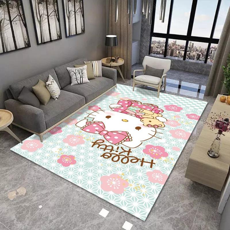 Sanrio Hello Kitty Kawaii Tapijt voor Woonkamer en Slaapkamer bedside bank Vloerkleed Roze Kamerdecoratie Cadeau voor liefhebber