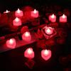 24Pcs Flameless Heart-shaped Led Candle For Home Christmas Party Wedding Decoration Electronic Battery-Power Tealight Candles