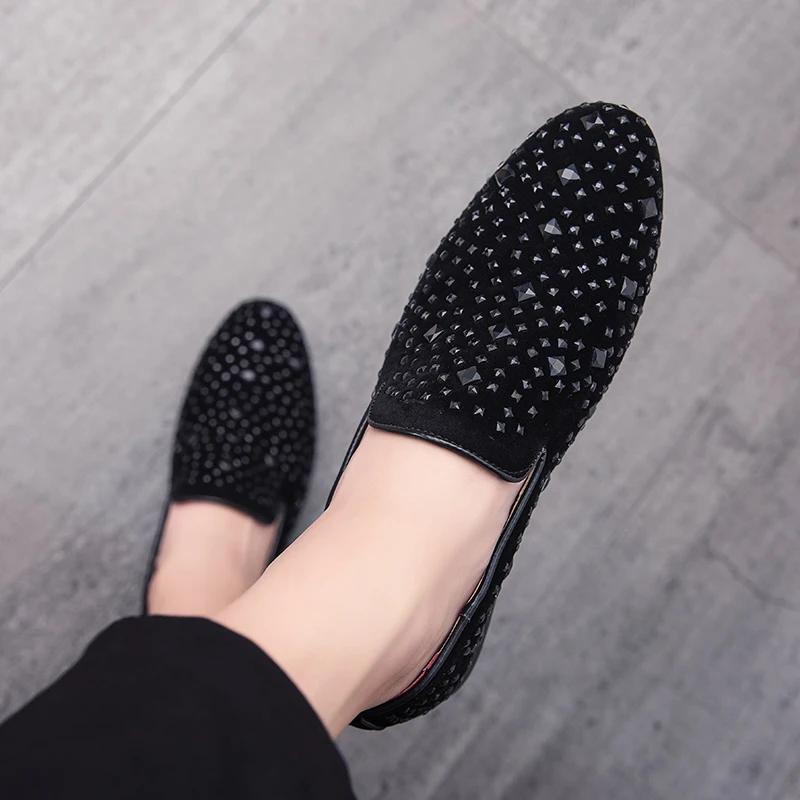 Herren Loafer Lederschuhe für Herren Slip-on Abendschuhe Elegante Schuhe Mode Herren Flats Club Party Schuhe Herren Zapatos Hombre