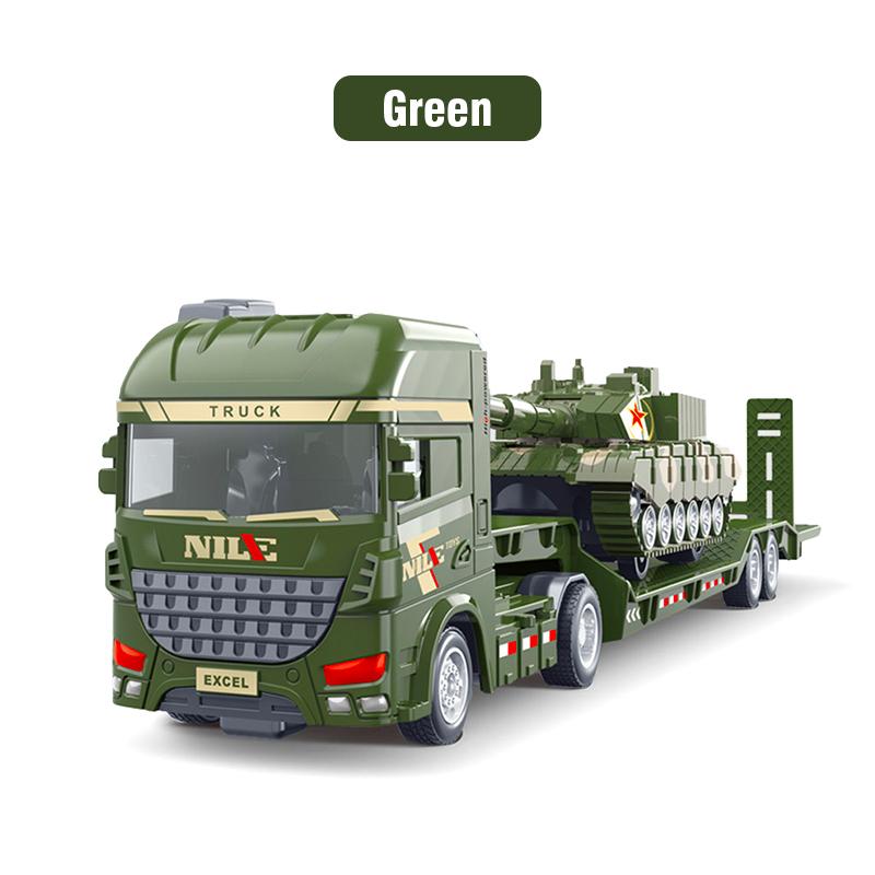 2026 Semi-carrier Container Truck Diecast Engineering Inertial Driving Toys for Boys Tractor Excavator Bulldozer Kids Vehicle Model