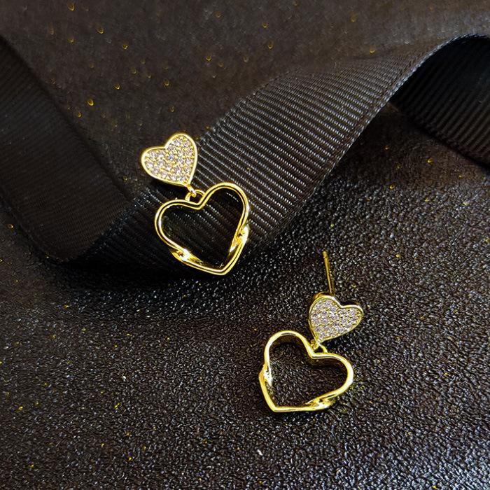 Aaa Zircon Women'S Stud Earrings Anti-Fall Ear Clips Flower Earrings Temperament Women'S Clothing Versatile Accessories