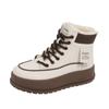 Fleece high-top Martin boots for women, winter new student warm casual platform cotton shoes