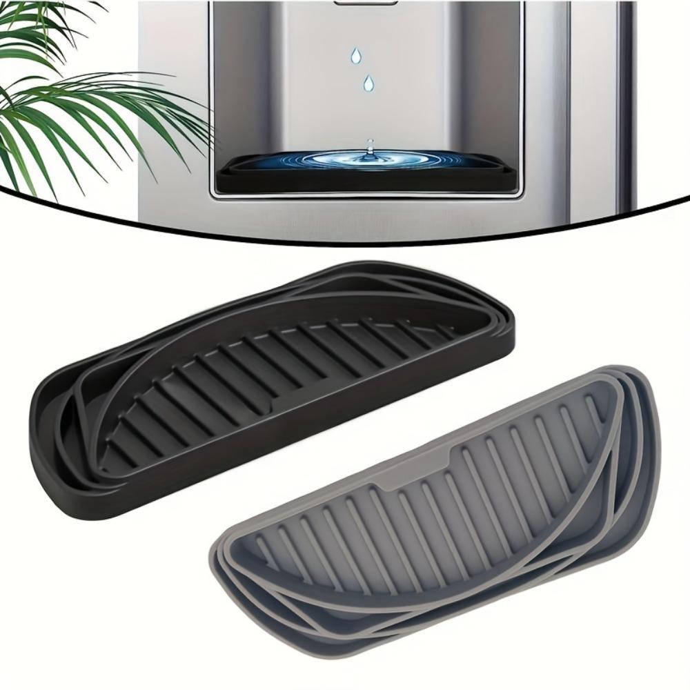 1pc Silicone Refrigerator Drip Catcher Tray - Water Dispenser Drip Tray Ice Protector Pan with Raised Ridges for Efficient Drainage.