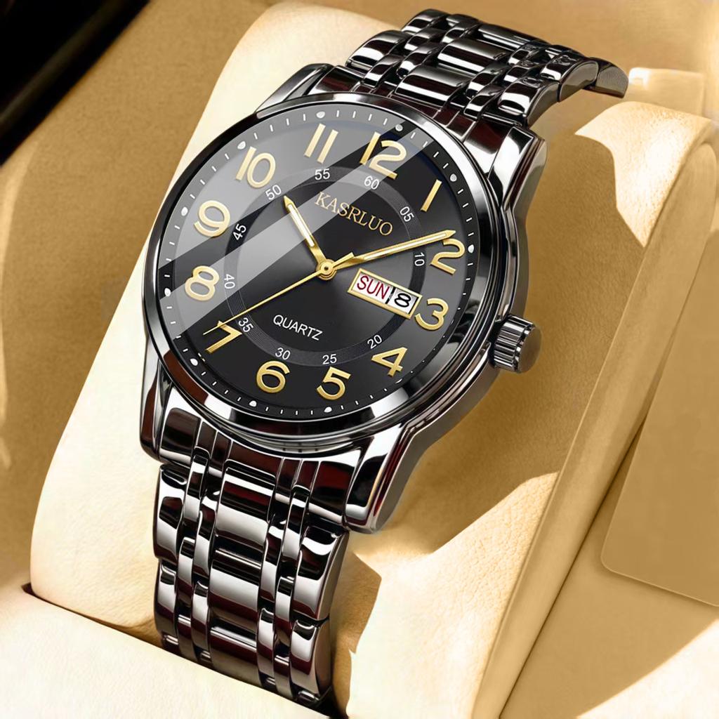 Men'S Watch Double Calendar Fashion Casual Business Simple High-End Quartz Watch