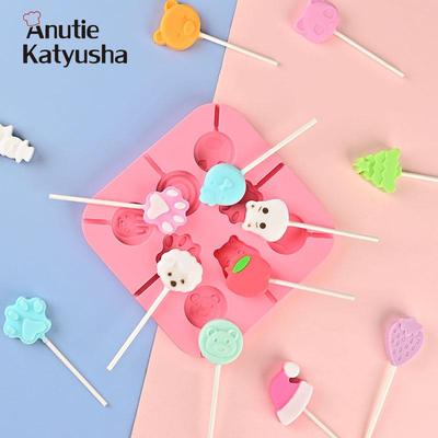 Lollipop Candy Mold Diy Cartoon Household Silicone Cheese Stick Chocolate Mold Silicone Ice Mold Household Kitchen Tool