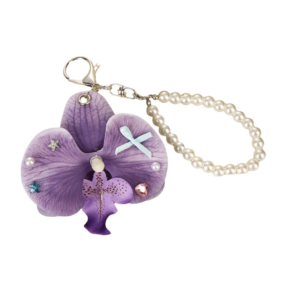 Colorful Butterfly Orchid Keyring Exquisite Backpack Decoration Simulation Flower Keychain  Women Style 2