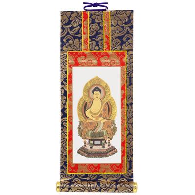 Buddhist Altar Shop Takita Shoten Hanging Shaka Nyorai Gold 23cm High X 10cm Buddhist Principal Made In Certificate of Authenticity Included Scroll,