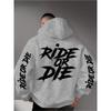 Men's Ride Or Die Graphic Hoodie Sweatshirt Oversized Streetwear Sportswear Pullover Casual Autumn Winter Hooded Top