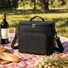 Portable Picnic Cooler Bag with Two-Layer Aluminum Foil Insulation Oxford Cloth Material Adjustable Shoulder Strap and Front Zipper Pocket