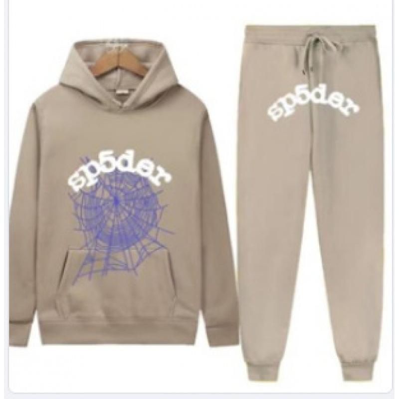 European and American Trendy Hip-hop Singer Letter Sp5der Printed Couple Sweater Men's and Women's Hoodies Sweatshirt Set