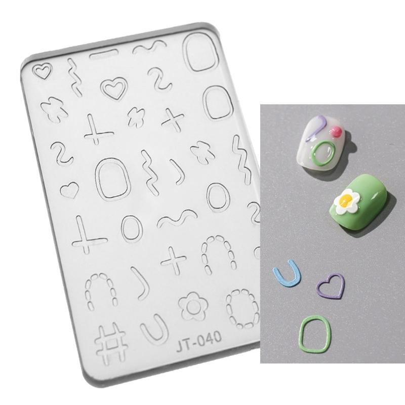 Flower Nail Art Silicone Mold 3D Butterfly Embossing Gel Print Stencil Nail Carving Template Tool for DIY Nail Art Decors