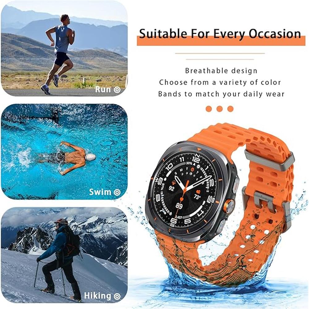 Original Band FOR Samsung Galaxy watch Ultra 47mm accessories Marine Silicone Sport Bracelet Correa Galaxy watch 7 Ultra Straps