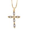 FLOLA Simple Pink Crystal Cross Necklaces for Women Gold Plated Box Chain Amulet Necklaces Christian Jewelry nkeb194