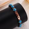 Women'S Classic Health Copper Color Imitation Turquoise Bracelet For Women Blue Stone Magnetic Fashion Ladies Bangle Bio Jewelry