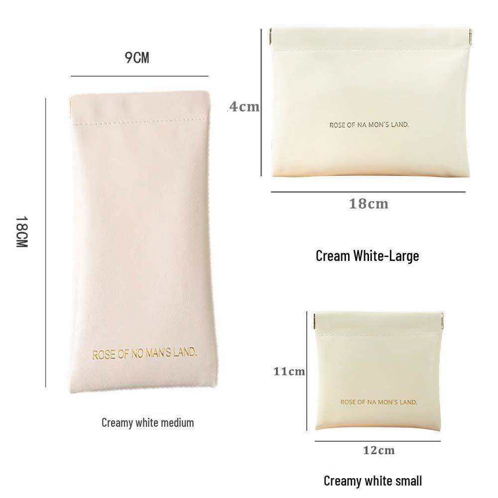 Auto-Close Wired Earphone & Coin Purse - Compact PU Lipstick/Makeup Bag