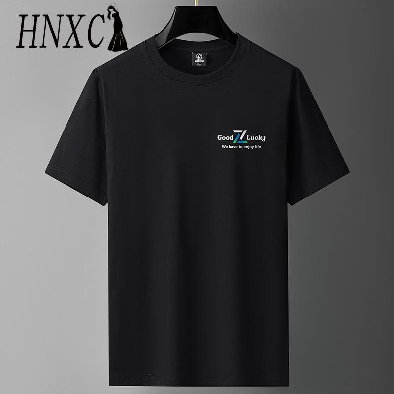 HNXC Puuvillane lühikeste varrukatega T-särk Meeste moodne vaba poolvarrukatega särk trükitud kaastundesärk