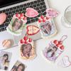 Kpop PVC Photocard Holder with Keychain Pendant Kawaii Card Protector for 54x86mm Idol Photo Fit Students Girls Gift