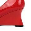 Slope Heeled Shoes for Women, High Heels, Slope Heels, Shallow Mouth, Pointed Toe, Patent Leather Single Shoes, Slope Heels